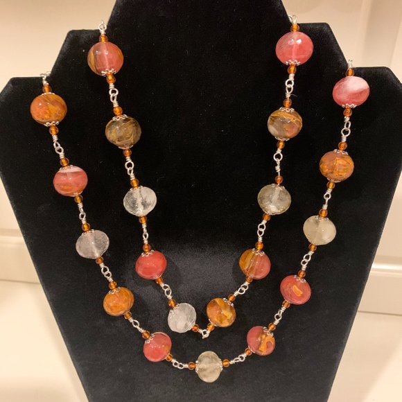 38" Quartz and Silver Necklace - Picture 1 of 6